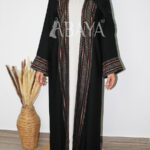 Abaya ensemble noir avec broderie raffinée