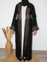 Abaya ensemble noir avec broderie raffinée