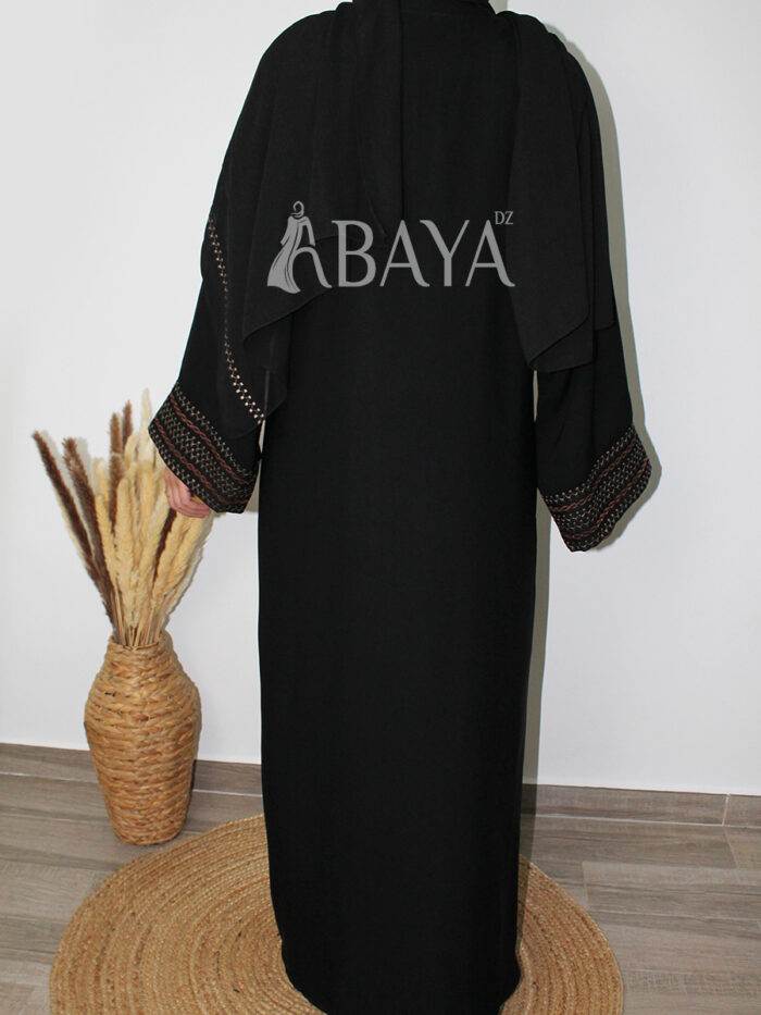 Abaya ensemble noir avec broderie raffinée