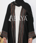 Abaya ensemble noir avec broderie raffinée