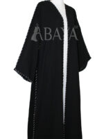 Abaya Kimono Confortable Noir avec Ceinture et Robe