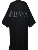 Abaya Kimono Confortable Noir avec Ceinture et Robe