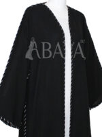 Abaya Kimono Confortable Noir avec Ceinture et Robe