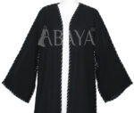 Abaya Kimono Confortable Noir avec Ceinture et Robe