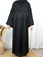 Abaya DZ - Abaya Dubai Noire Luxe en Nida à Broderies Florales – Élégance Intemporelle