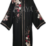 Abaya avec Motifs Fleuris – Luxe & Élégance