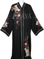 Abaya avec Motifs Fleuris – Luxe & Élégance