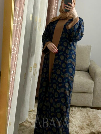 Abaya Ensemble Deux Pièces à Petites Fleurs avec Robe