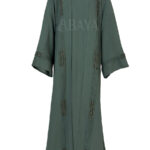 Kimono ensemble en vert avec détails perlés
