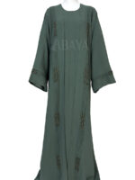 Kimono ensemble en vert avec détails perlés