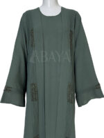 Kimono ensemble en vert avec détails perlés – Image 3