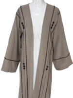 Kimono ensemble en beige avec détails perlés