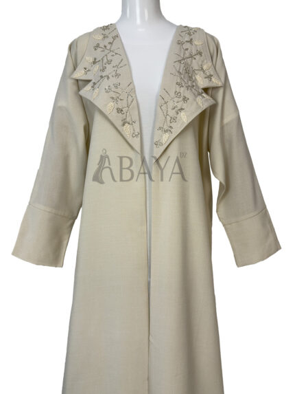 Abaya kimono deux pièces ornée de perles avec robe intérieure