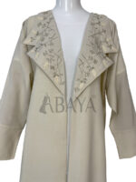 Abaya kimono deux pièces ornée de perles avec robe intérieure