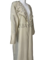 Abaya kimono deux pièces ornée de perles avec robe intérieure