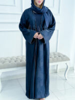 Abaya Kimono Dubai avec Robe en Bleu : Simplicité et Élégance Intemporelle