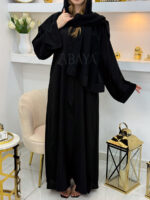 Abaya Noire Classique en Nidah Soyeux – Image 2