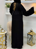 Abaya Noire Classique en Nidah Soyeux – Image 3