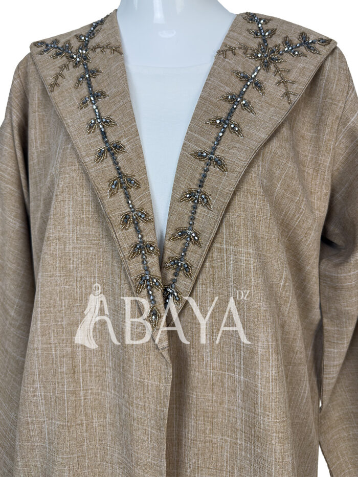 Abaya kimono deux pièces avec détails perlés élégants
