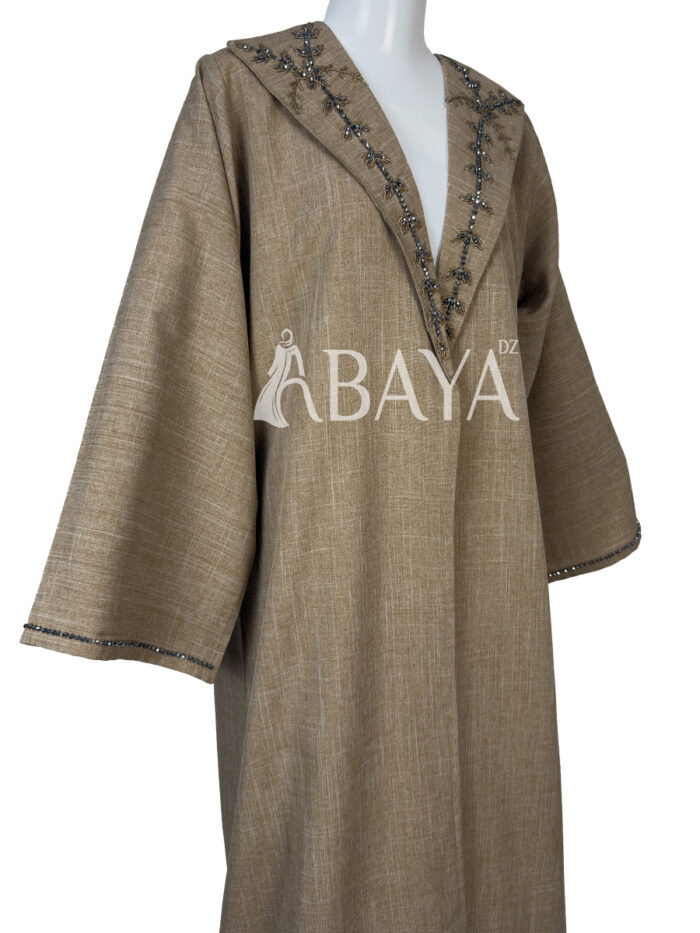 Abaya kimono deux pièces avec détails perlés élégants