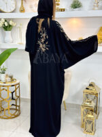 Abaya Dubai Farasha noire ornée de perles