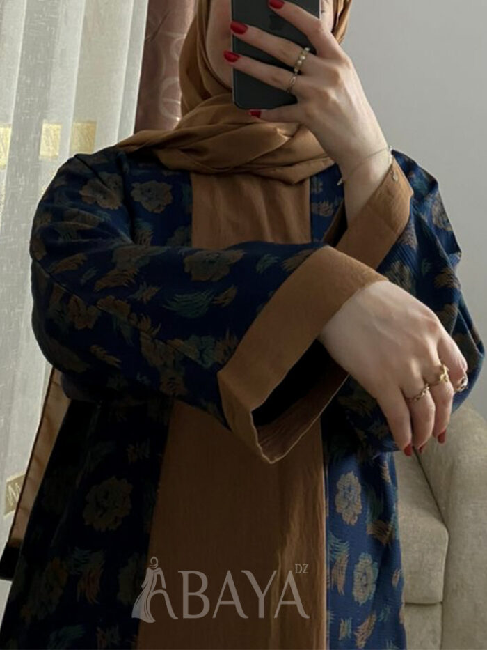 Abaya Ensemble Deux Pièces à Petites Fleurs avec Robe