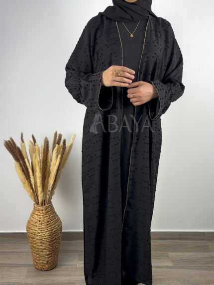 Abaya deux pièces très élégante en noir