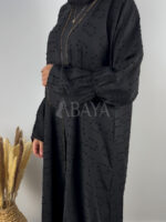 Abaya deux pièces noire très élégante – Image 2