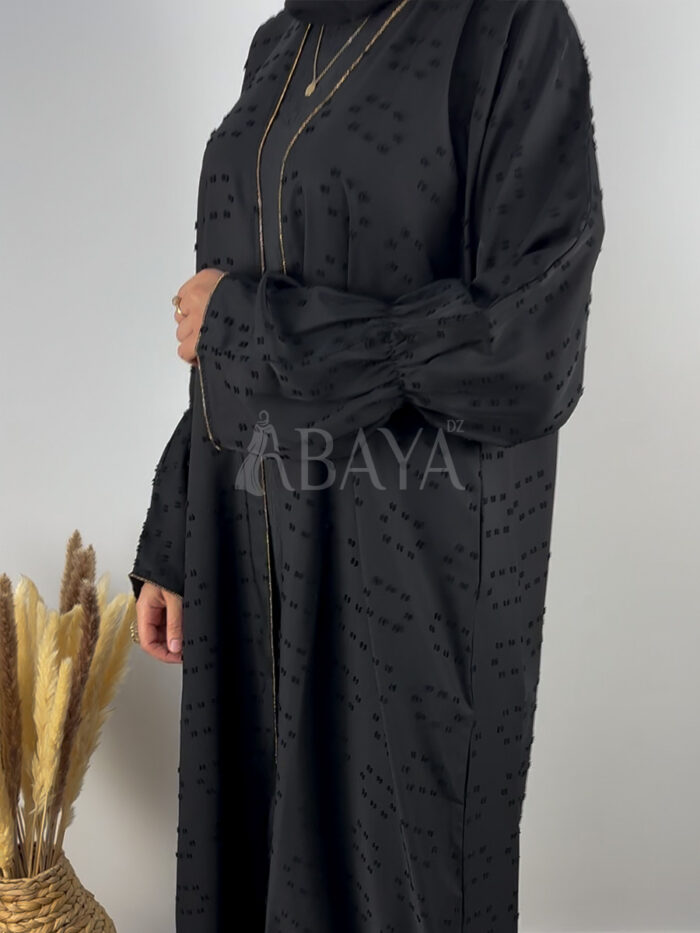 Abaya deux pièces noire très élégante – Image 2