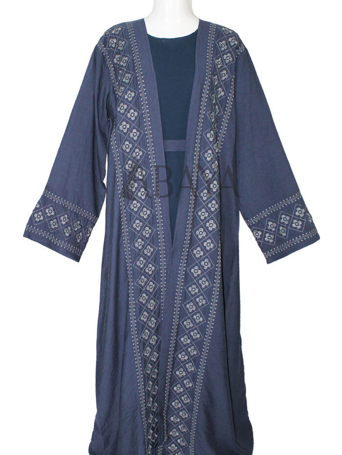 Abaya ensemble deux pièces en bleu simple et confortable