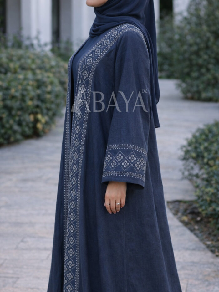 Abaya ensenble deux pièces en bleu simple et confortable