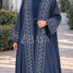 Abaya ensemble deux pièces en bleu simple et confortable