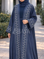 Abaya ensemble deux pièces en bleu simple et confortable