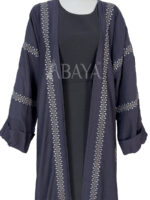 Abaya ensemble deux pièces avec broderies élégantes