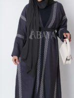Abaya ensemble deux pièces avec broderies élégantes
