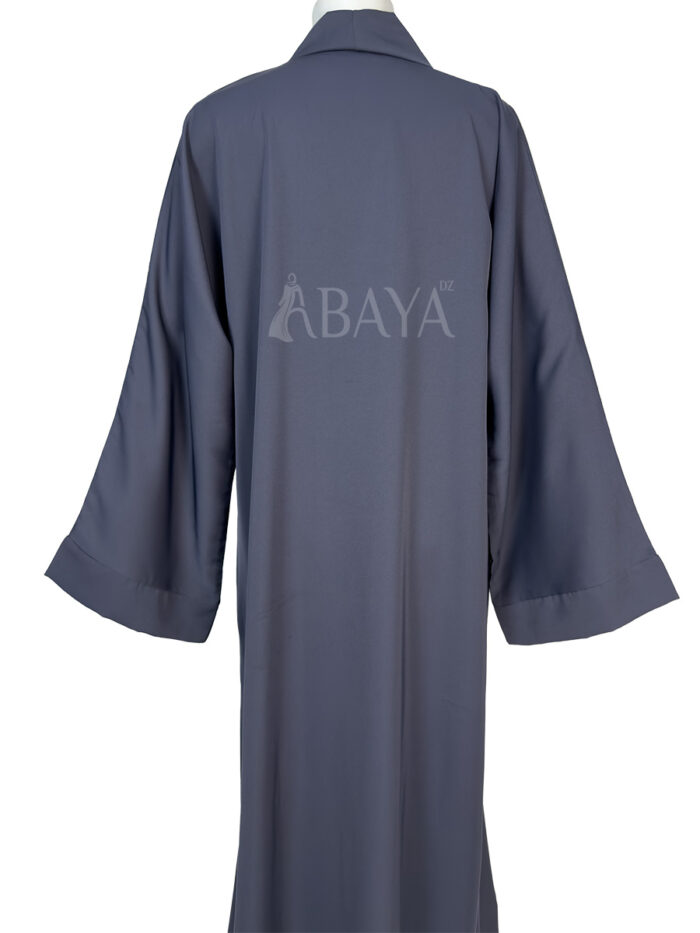 Abaya Gris Foncé en Nidah Soyeux – Simple et Confort