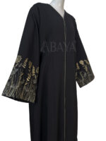 Abaya noire élégante avec manches brodées