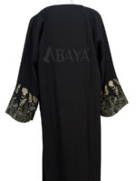 Abaya noire élégante avec manches brodées