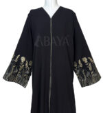 Abaya noire élégante avec manches brodées