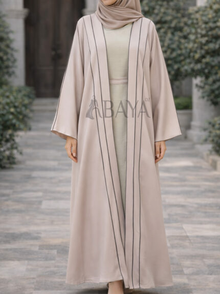 Abaya Ensemble Réversible à double face avec Robe en Beige : simplicité et élégance