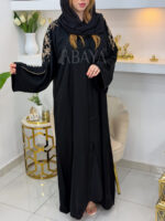 Abaya Dubai Noire Moderne et Luxueuse pour Occasions Spéciales
