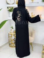 Abaya Dubai Noire Moderne et Luxueuse pour Occasions Spéciales