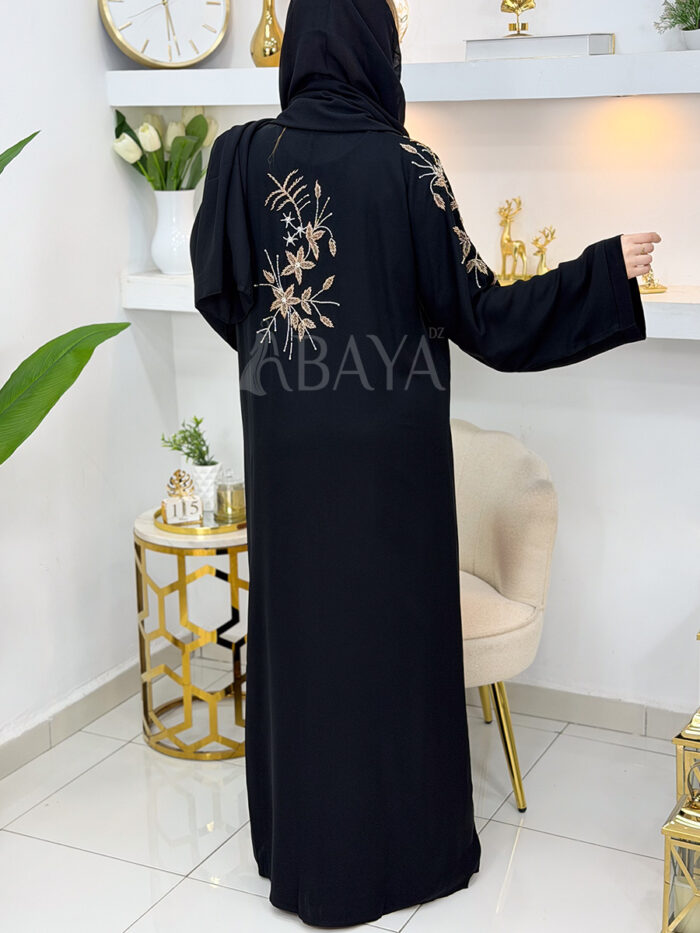 Abaya Dubai Noire Moderne et Luxueuse pour Occasions Spéciales