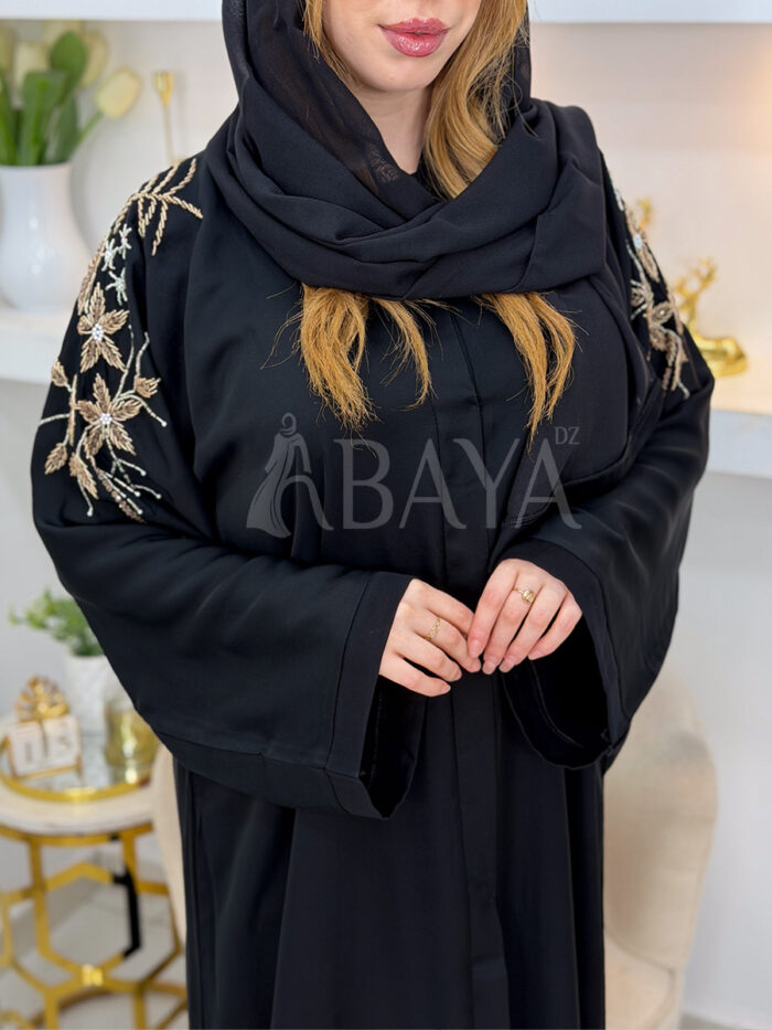 Abaya Dubai Noire Moderne et Luxueuse pour Occasions Spéciales