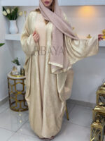 Abaya Papillon Dorée Ouverte – Ensemble Élégant pour vos Occasions