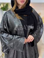 Abaya Papillon Noire Ouverte – Ensemble Élégant pour vos Occasions
