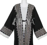 Ensemble Abaya Noir Deux Pièces avec Broderies Élégantes