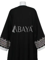 Ensemble Abaya Noir Deux Pièces avec Broderies Élégantes