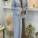 Abaya Kimono Dubai Élégante Deux Pièces aux Broderies Raffinées