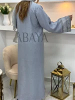 Abaya Kimono Élégante Deux Pièces aux Broderies Raffinées – Image 4